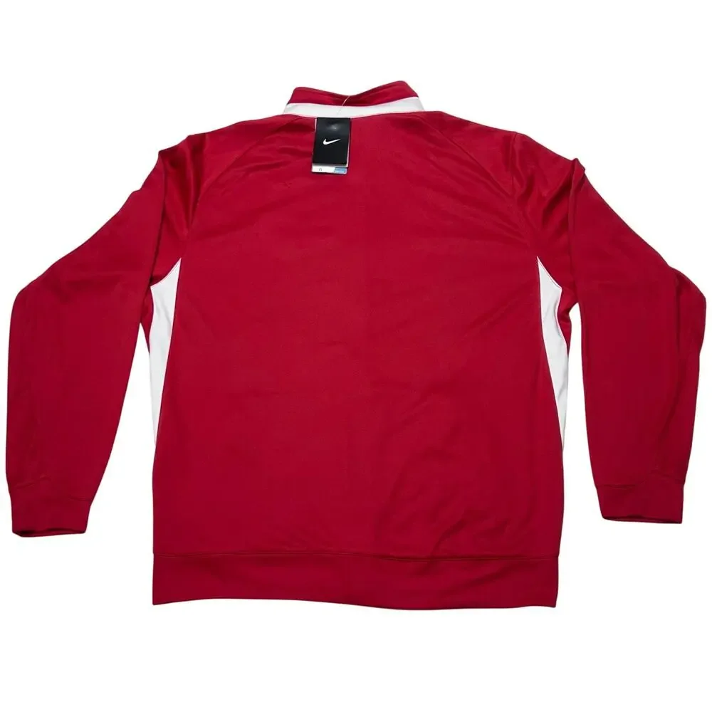 Nike Dri Fit Full Zip Jacket Men XL Red White Polyester Training Pockets New - Picture 2 of 7